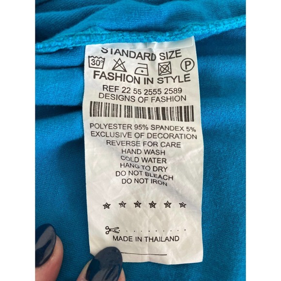 Comfy Sleeveless Turquoise Mini Sun Dress Braided Straps Elastic Waist Medium - Picture 6 of 7